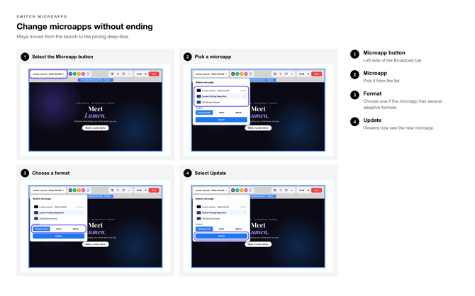 Broadcast Callouts swtich microapps-selection