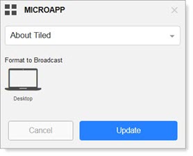 Broadcast-Microapp button