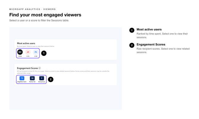 Microapp Analytics Callouts-most-engaged-viewers-microapp