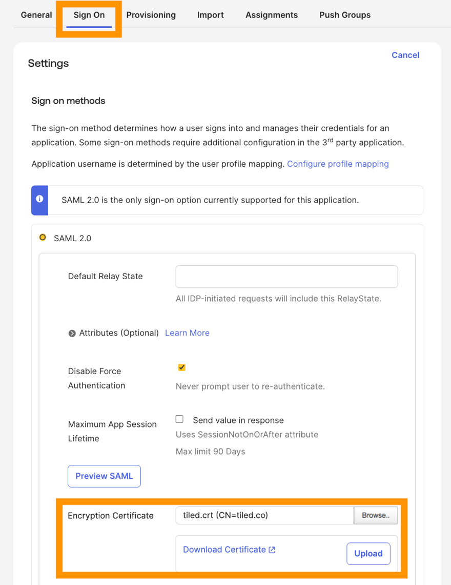 Configure SSO for Okta