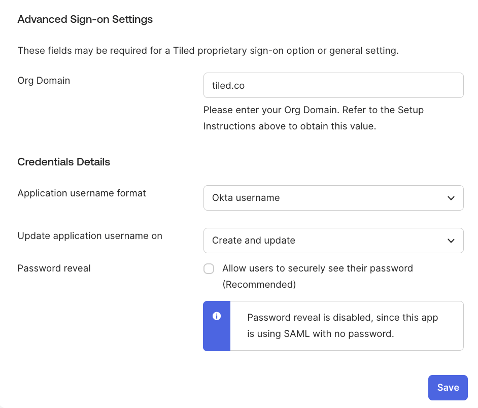 Configure SSO for Okta