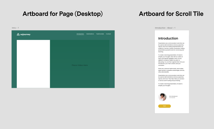 Scroll Tile Artboard Compared to Page Canvas